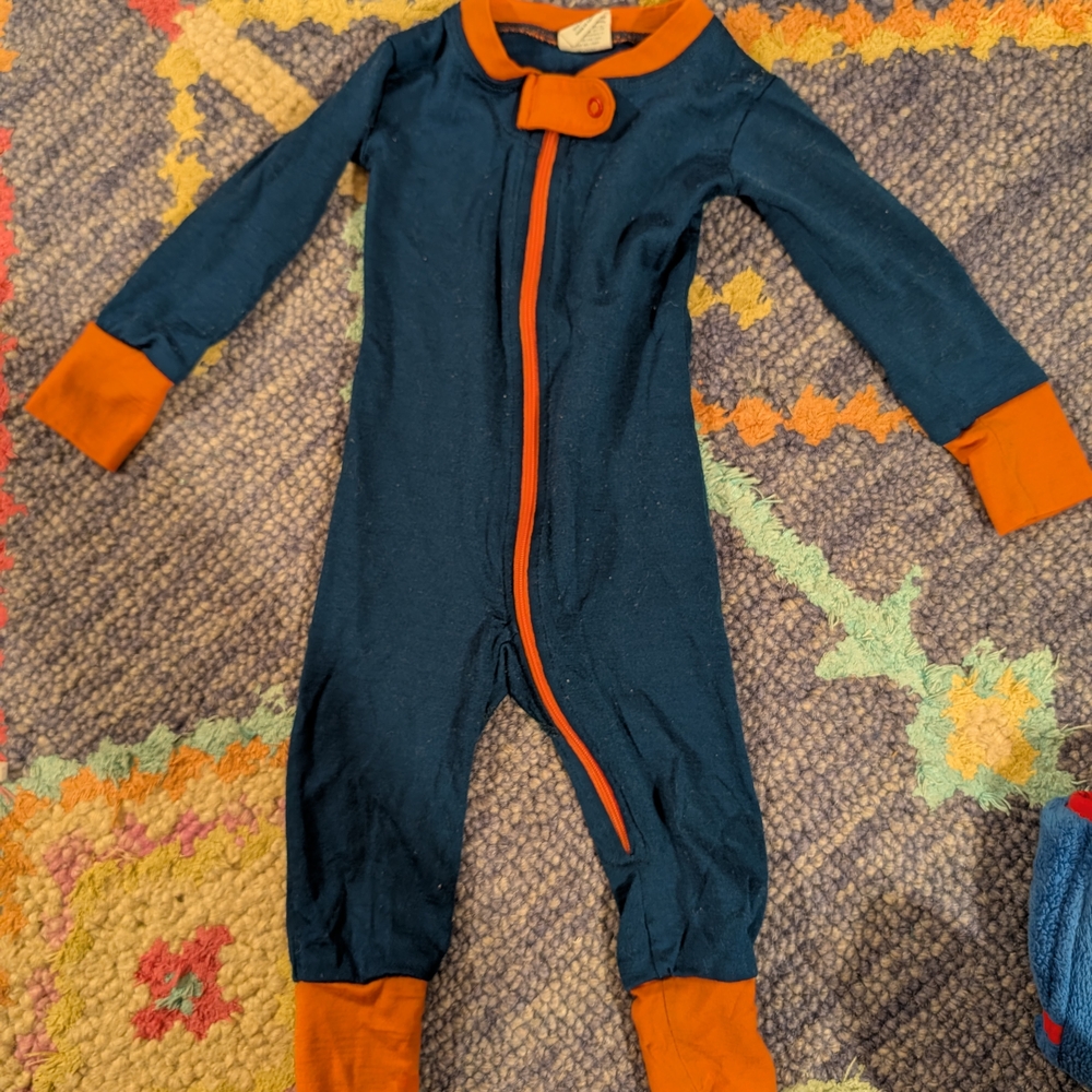 Navy and Orange Kids One Piece